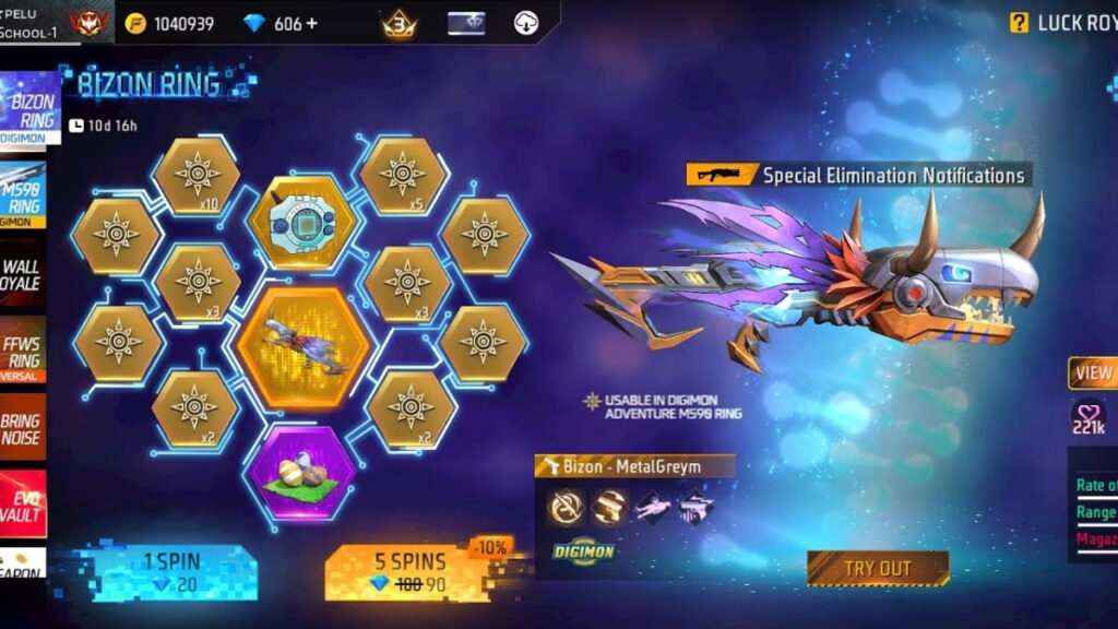 Free Fire Digimon Bizon Ring