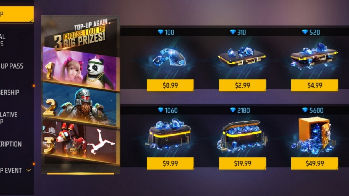 Free Fire Cheap Diamond Top Up Site